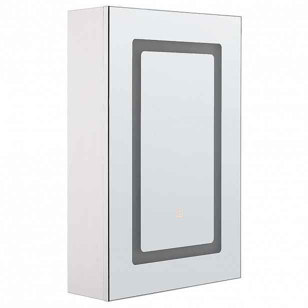 Beliani KOUPELNOVÁ Zrcadlová skříňka bílá/stříbrná s LED osvětlením 40/60 cm Condor
