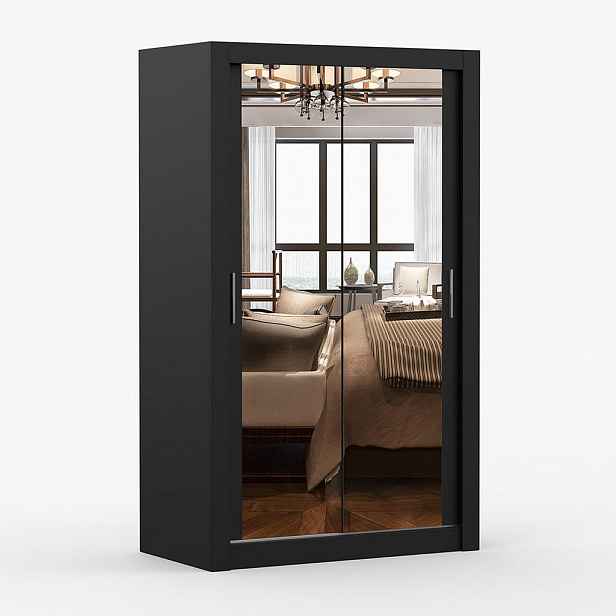 imoebel24 SKŘÍŇ s otočnými dveřmi Milan 120 cm 120/215/64 cm, 2dveřová, černý
