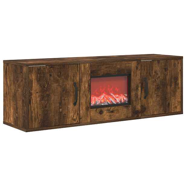 vidaXL Elektrický krb Kouřový dub 110 x 30 x 36,5 cm Kompozitní dřevo