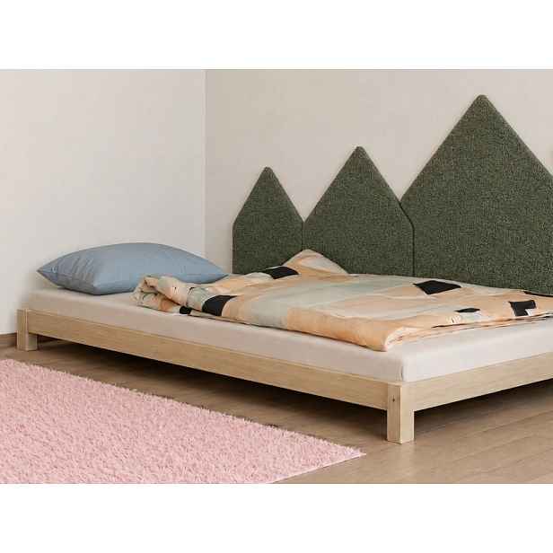 Čalouněný panel na zeď HORY z látky BOUCLÉ - pravá strana Zvolte barvu: Petrolejová, Zvolte rozměr: 80x160 cm, Uchycení na zeď: Bez uchycení (možnost…