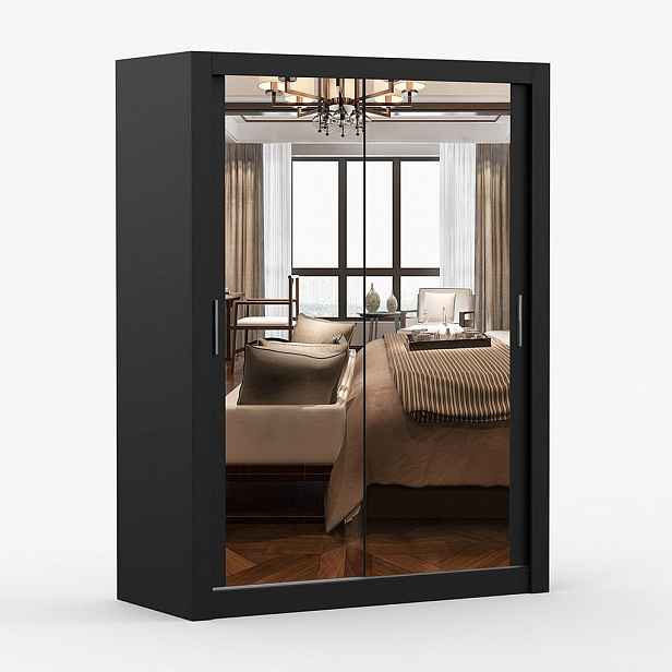 imoebel24 SKŘÍŇ s otočnými dveřmi Milan 150 cm 150/215/64 cm, 2dveřová, černý