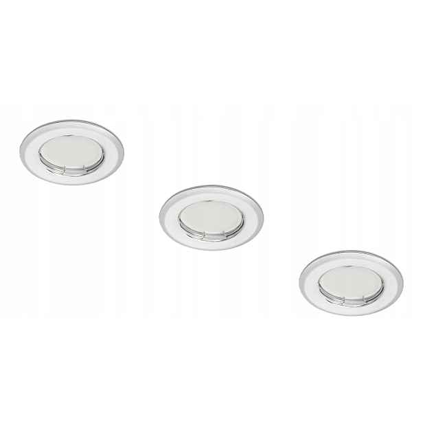 Led reflektory zapuštěné 5 ks 3W 230V chrom 3000K stmívatelné
