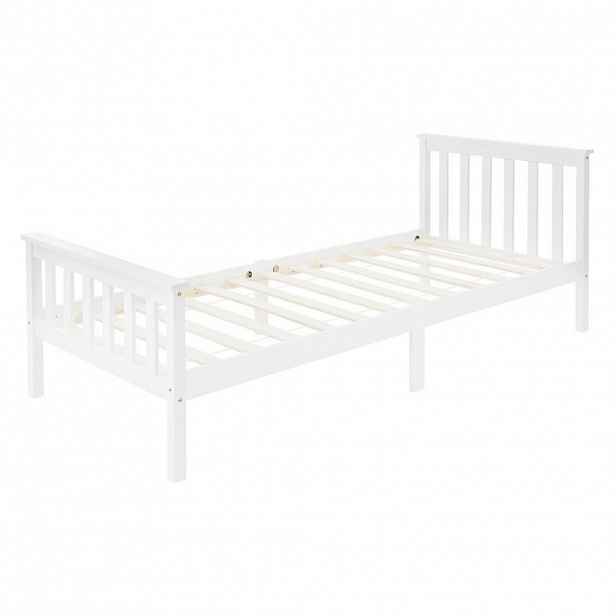 ML-DESIGN DŘEVĚNÁ POSTEL 90x200 cm bílá z borového dřeva s roštem