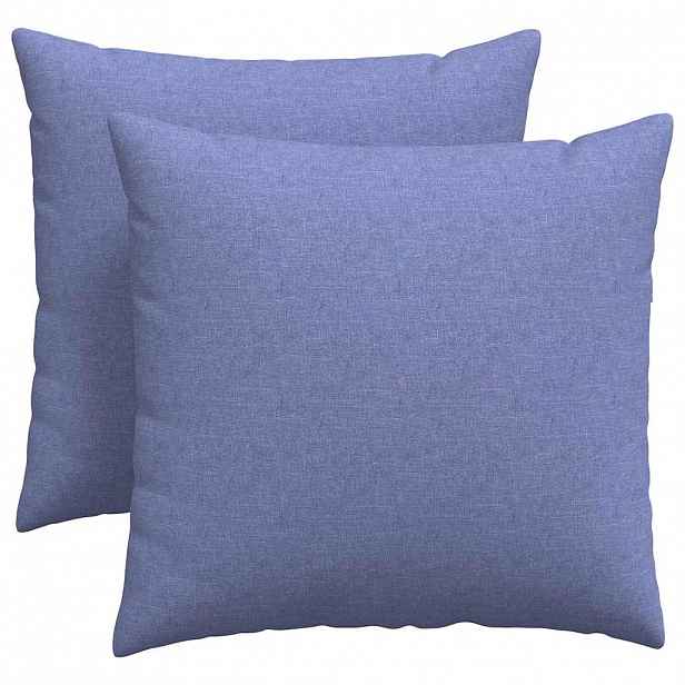vidaXL Pohovkové polštáře 2 ks textil Modrá džínovina 45 x 45 cm