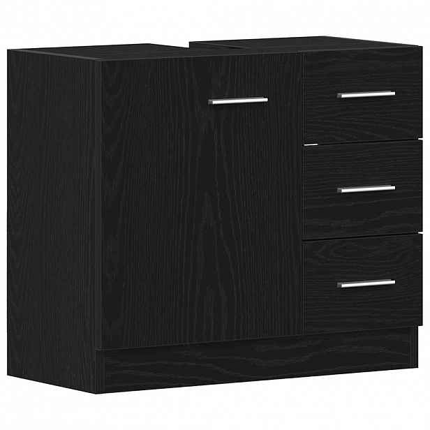 vidaXL Skříňka pod umyvadlo Černý dub 63x30x54 cm Dřevěná konstrukce