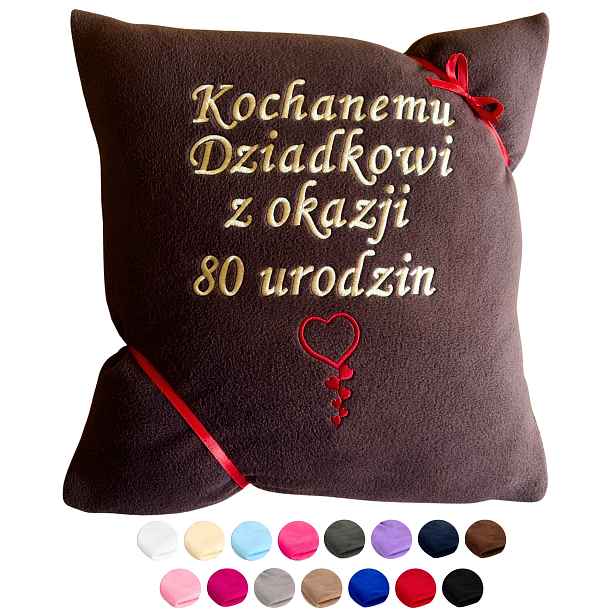 Dárek K 80. Narozeninám Pro Dědečka, Tatínka, Muže, Strýčka, Polštář S Výšivkou