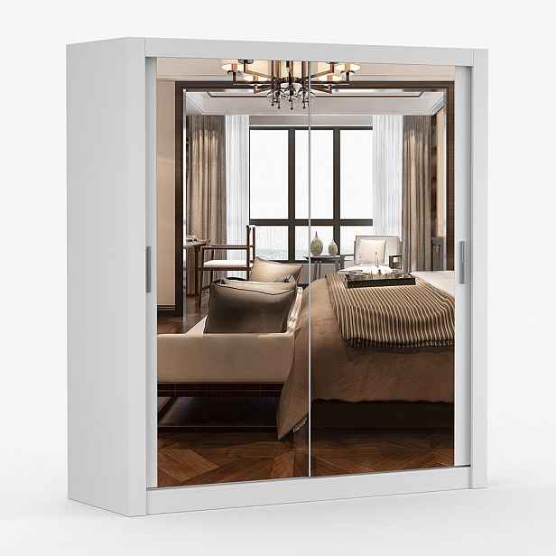 imoebel24 SKŘÍŇ s otočnými dveřmi Milan 180 cm 180/215/64 cm, 2dveřová, bílý