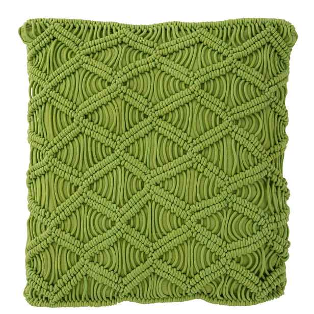 Pistáciově zelený polštář s výplní Macrame - Ø 45*10 cm J-Line by Jolipa