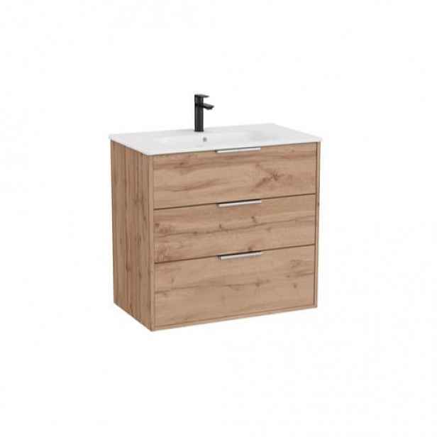 Roca Optica koupelnová skříňka s umyvadlem 80x75,7x45,5 cm dub OPT803ZO