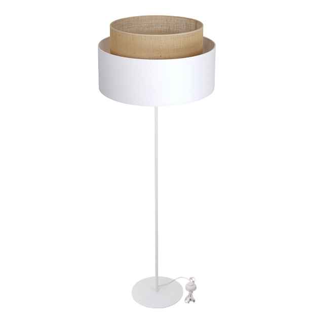 Jutová Podlahová Stojací Lampa S Dvojitým Stínidlem 45