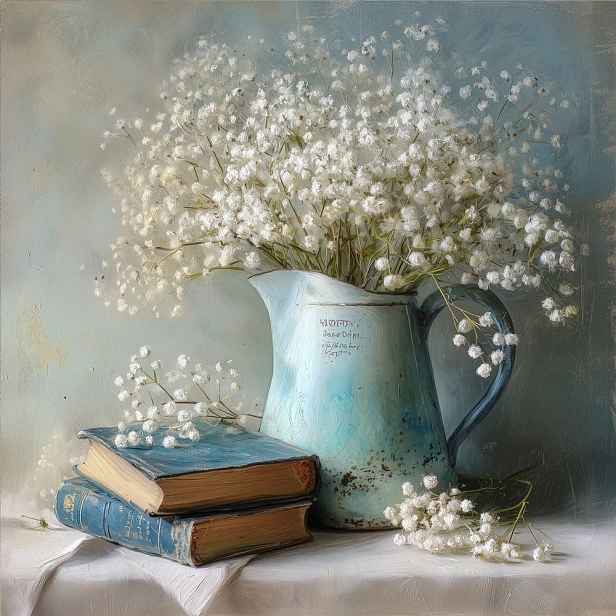 Tištěný obraz na plátně 32x32 cm Gypsophila – Styler