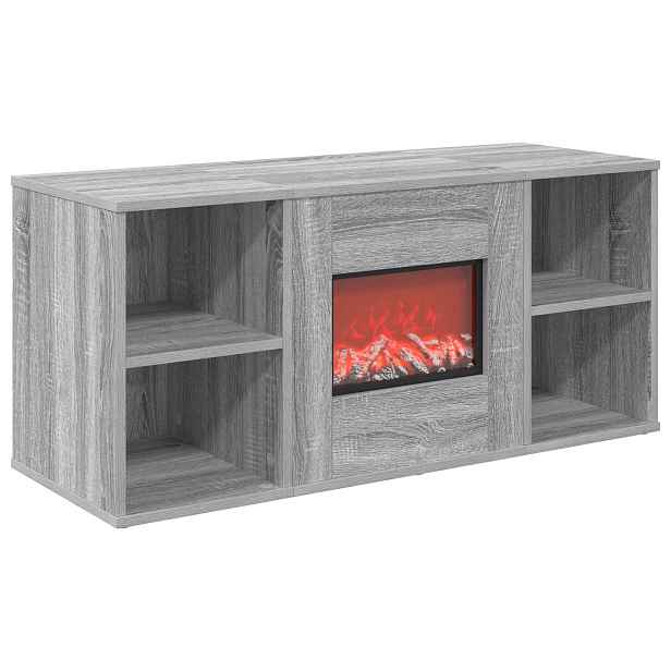 vidaXL Elektrický krb Šedý Sonoma 100 x 37 x 45,5 cm Kompozitní dřevo