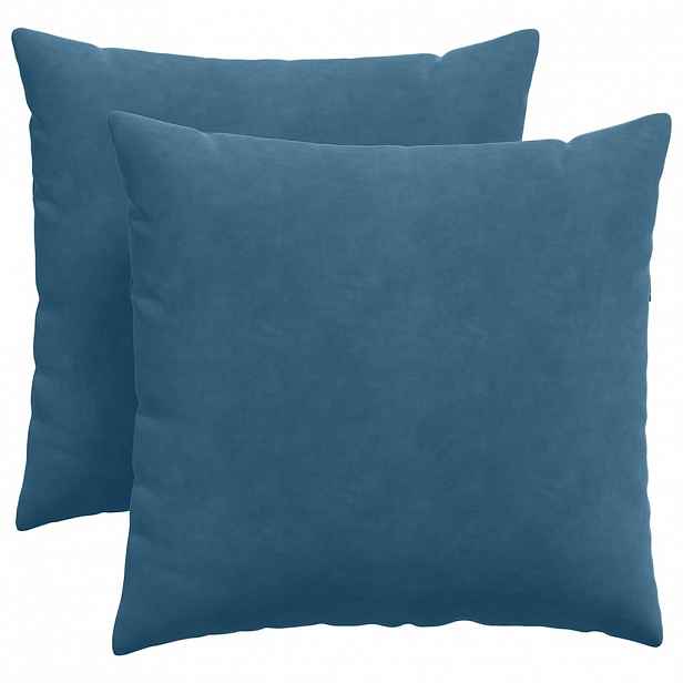 vidaXL Pohovkové polštáře 2 pcs Modrá 45 x 45 cm Žebrovaná látka