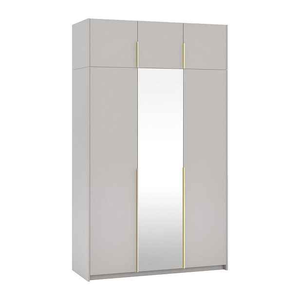 MASSENO ŠATNÍ SKŘÍŇ S OTOČNÝMI DVEŘMI THALIA, 148/250/58 cm 3dveřová se zrcadlem, kašmírová