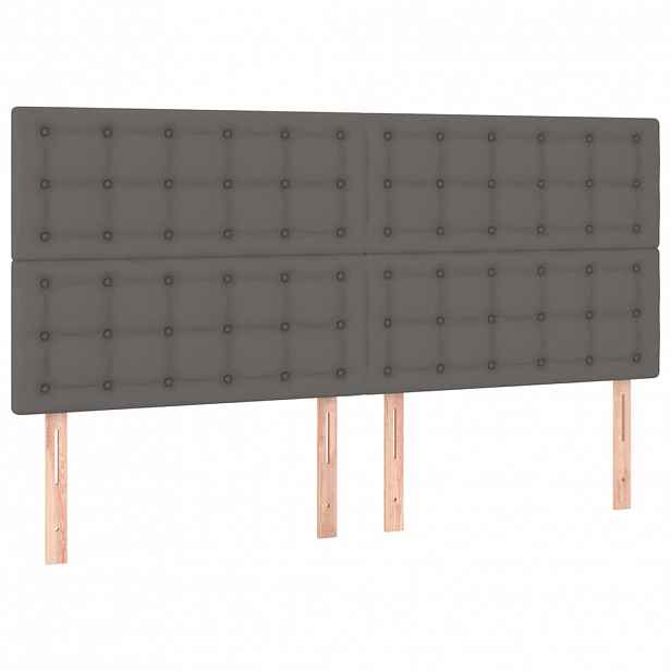 vidaXL Čelo postele šedé 200 x 5 x 118/128 cm umělá kůže