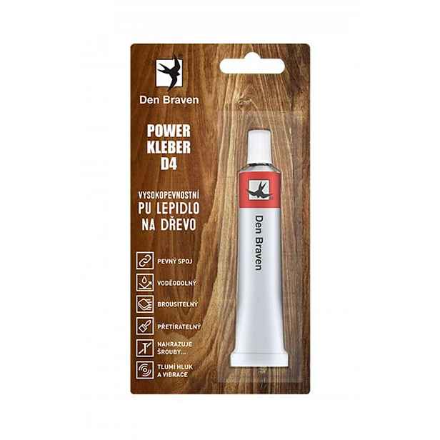 Den Braven - Lepidlo POWER KLEBER PU D4 23 ml tuba v blistru krémová 35004TU