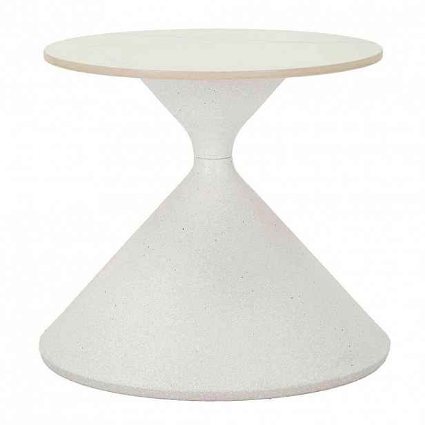 KONFERENČNÍ STOLEK, bílá, kov, keramika, 42/42/40 cm