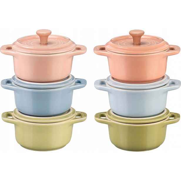 Sada 6 mini keramických kolíků Staub Macaron 0,2L, barevné