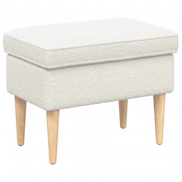 vidaXL Stolička na Nohy Krémová 55 x 35 x 41 cm Bouclé