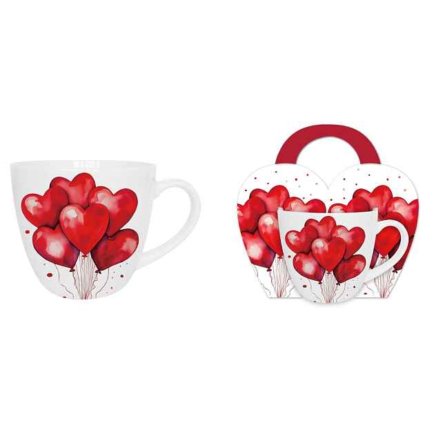 DUO - Hrnek 460ml BALLOONS 1 v košíku