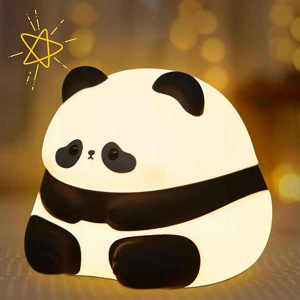 Noční lampa s motivem pandy, silikonové, s funkcí stmívání a časovačem