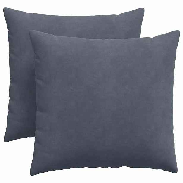 vidaXL Pohovkové polštáře 2 pcs Tmavě šedá 45 x 45 cm Žebrovaná látka