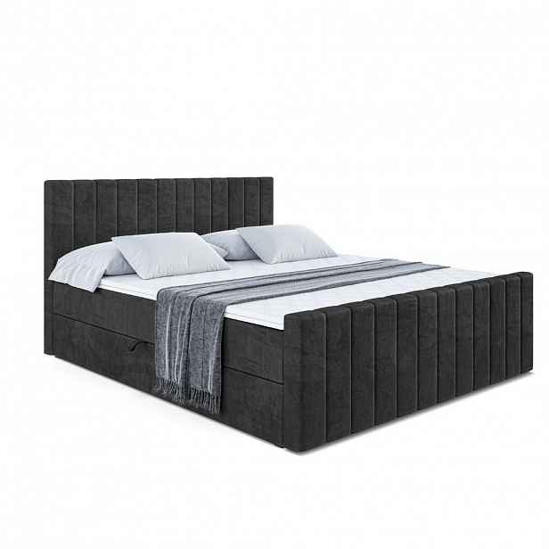 ALTDECOR AMERICKÁ postel EDITA-Z – 200 x 200 cm – H4 – černá