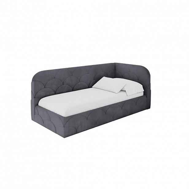 ALTDECOR JEDNOLŮŽKOVÁ POSTEL pro mládež s úložným prostorem, vlevo - ELRY 80x200 tmavě šedá