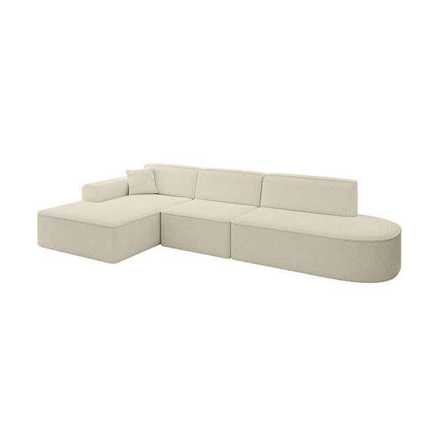 ALTDECOR ROHOVÁ SEDAČKA s otomanem, levá IREA-L2-v3 327x165x77 Béžová Buklé
