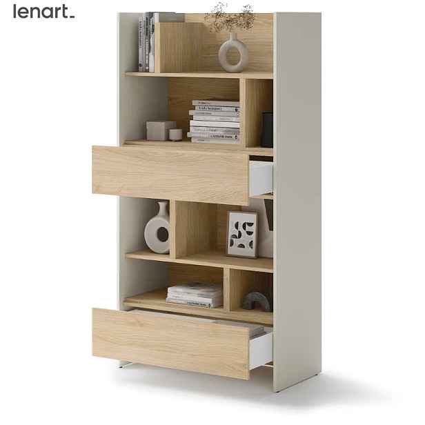 Dig-net nábytek Regál Lenart BED CONCEPT BC-28 | kašmír / dub nagano