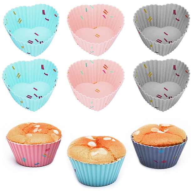 Silikonové košíčky na muffiny SRDCE, 6ks, 6x3cm, Royal Kitchen F17262