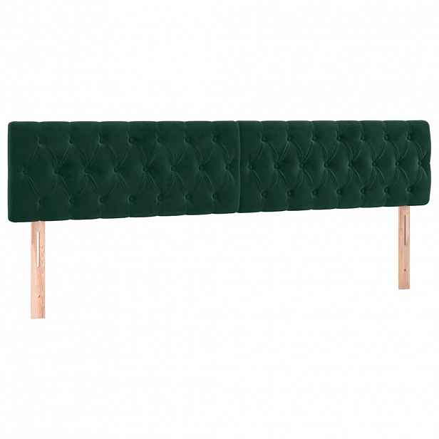 vidaXL Čela postele tmavě zelená 180x7x78/88 cm samet