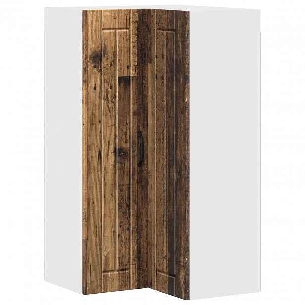 vidaXL Nástěnný roh skříň LUCCA Staré dřevo 57 x 57 x 100 cm