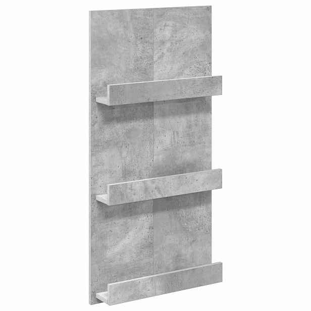 vidaXL Regál na časopisy s policí Betonově šedá 51 x 11 x 102 cm