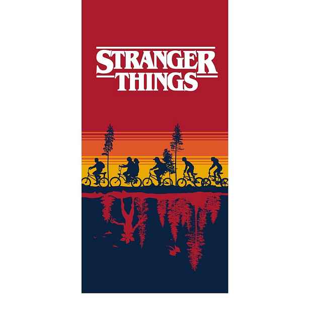 Červená bavlněná dětská osuška 70x140 cm Stranger Things – Jerry Fabrics
