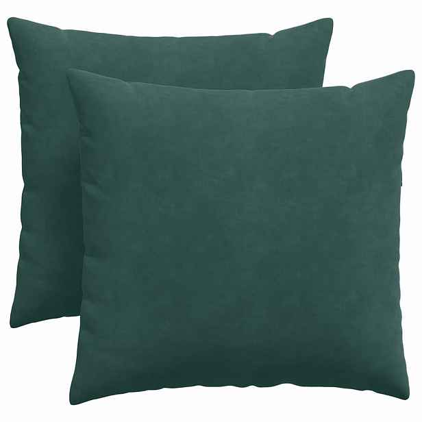 vidaXL Pohovkové polštáře 2 pcs Tmavě zelená 45 x 45 cm
