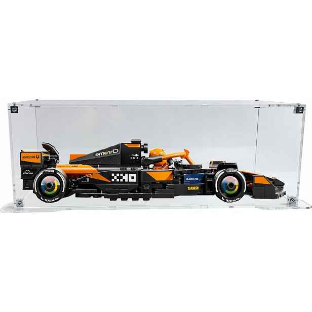 Vitrína s podstavcem Drewlandia pro stavebnici Lego 77251 Formule F1 McLaren Team