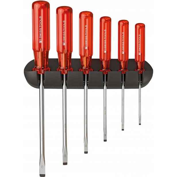 Sada 6-dílných plochých šroubováků v nástěnném držáku Classic Pb Swiss Tools