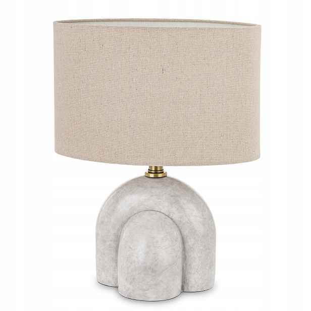 Stolní lampa pinterest loft béžová, betonová kamenná základna Japandi