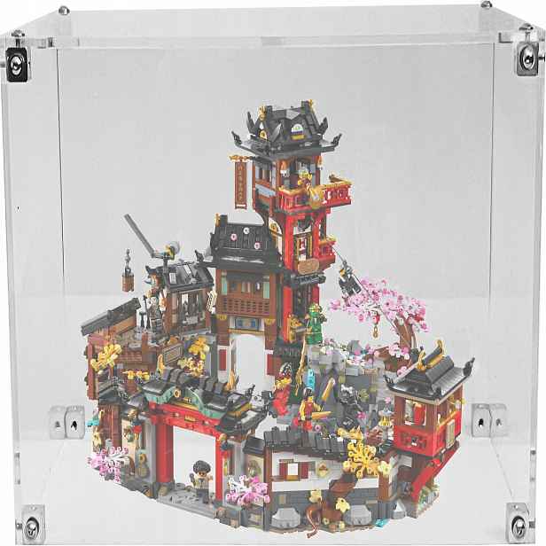 Vitrína Drewlandia pro stavebnici Lego 71861 Ninjago – Staré město – 15. výročí