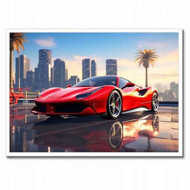 Plakáty v rámu 70x50 Červené Ferrari