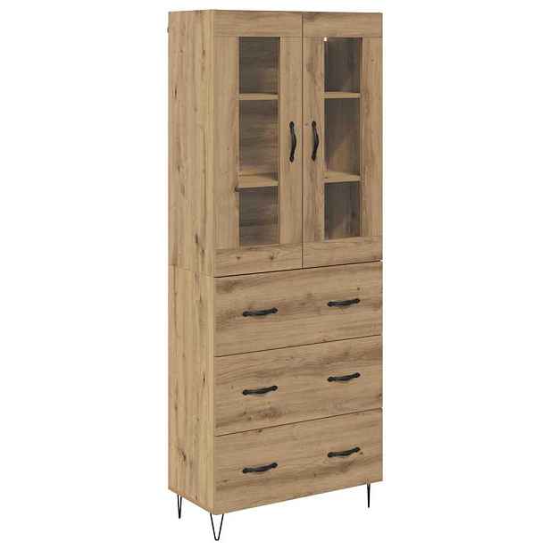 vidaXL Vysoký bufet Artisanový dub 69,5 x 34 x 90 cm Kompozitní dřevo