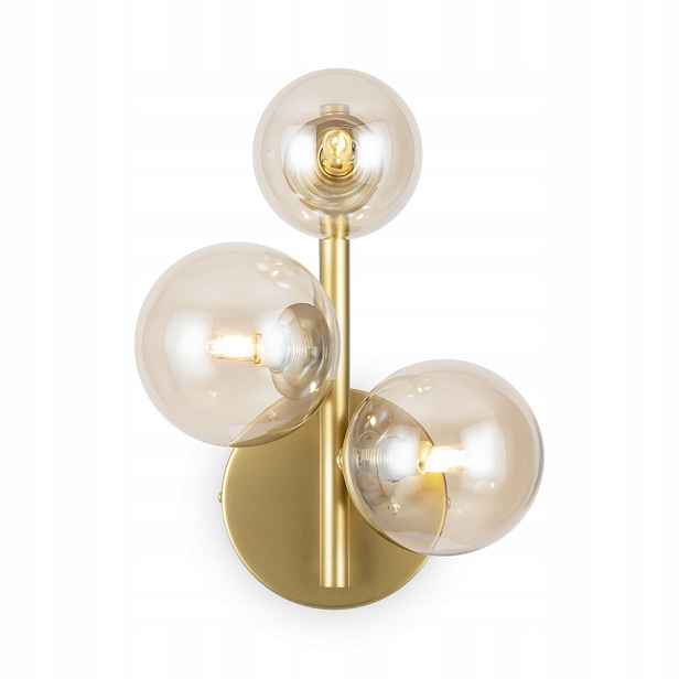 Nástěnná lampa zlatá skleněná jantarové koule moderní Maytoni