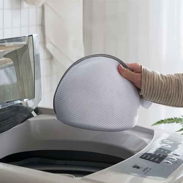 TEMU Trojrozměrná taška na praní podprsenek, Speciální ochranná taška proti deformaci spodního prádla do pračky, Taška na praní podprsenek ve tvaru