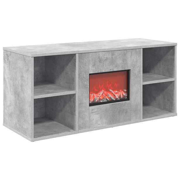 vidaXL Elektrický krb Betonově šedá 100 x 37 x 45,5 cm