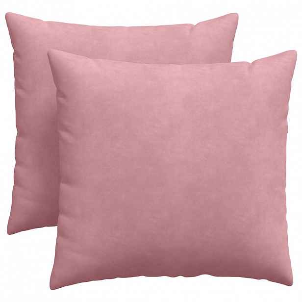 vidaXL Pohovkové polštáře 2 pcs Růžová 45 x 45 cm Žebrovaná látka