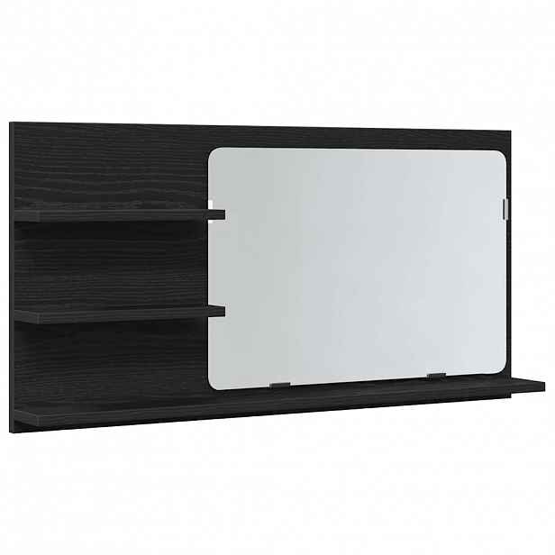 vidaXL Zrcadlová skříňka do koupelny, černý dub, 90 x 11 x 45 cm, imitace dřeva