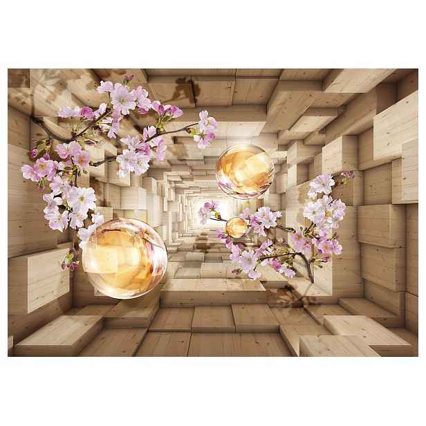 Vliesová fototapeta Sakura Růže Bílá Hloubka Perspektiva 300x210 lepidlo