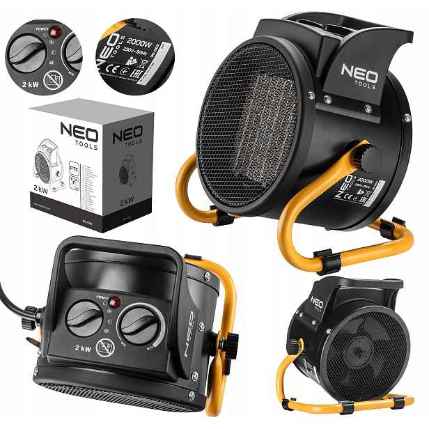 Elektrický Ohřívač Neo Tools Keramický Sporák 2 kW Ptc 90-062 2000 W