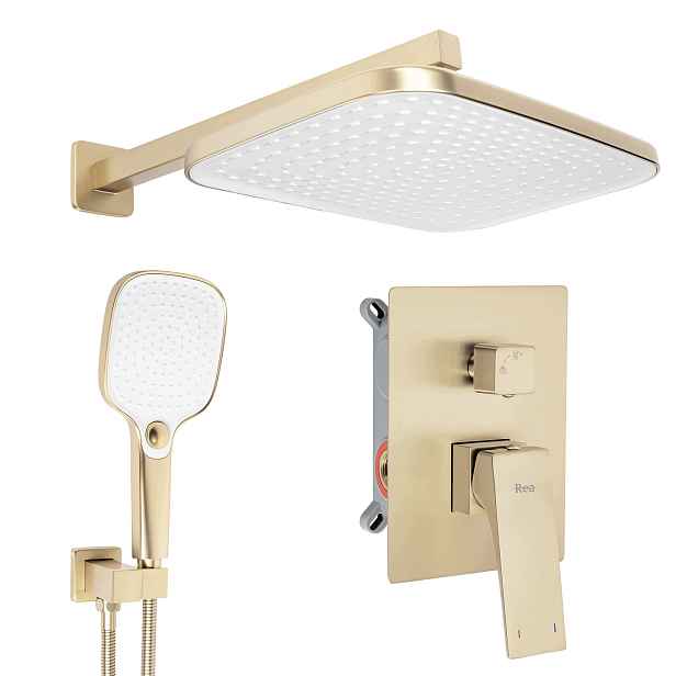 Sprchový Set Pod Omítku Rea Joe Zlatý Kartáčovaný Premium Box